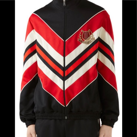 Gucci Chevron Red Stripe Track Jacket with Lyre Sz M - Picture 5 of 11